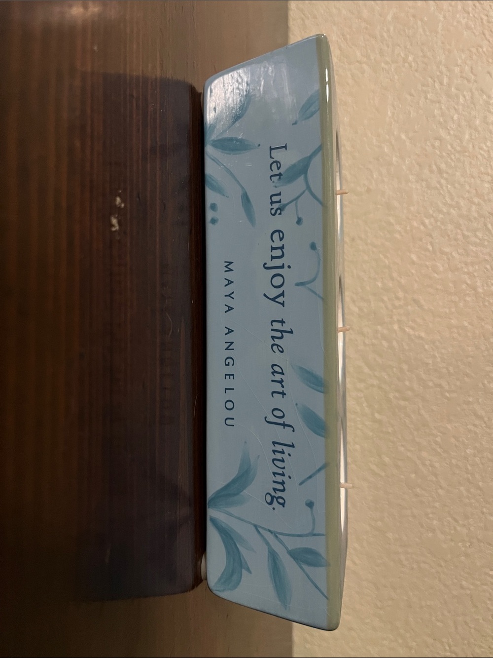 Ceramic Decorative Dish with Quote - Light Blue